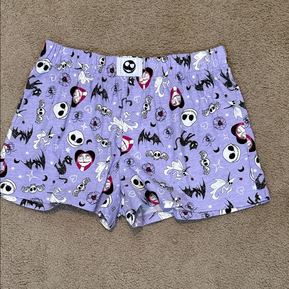 New Disney Nightmare Before Christmas Purple Graphic Women's 2 Piece Pajama Set - Picture 2 of 7